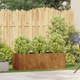 Planter Rusty 120x40x40 cm Weathering Steel - Side View