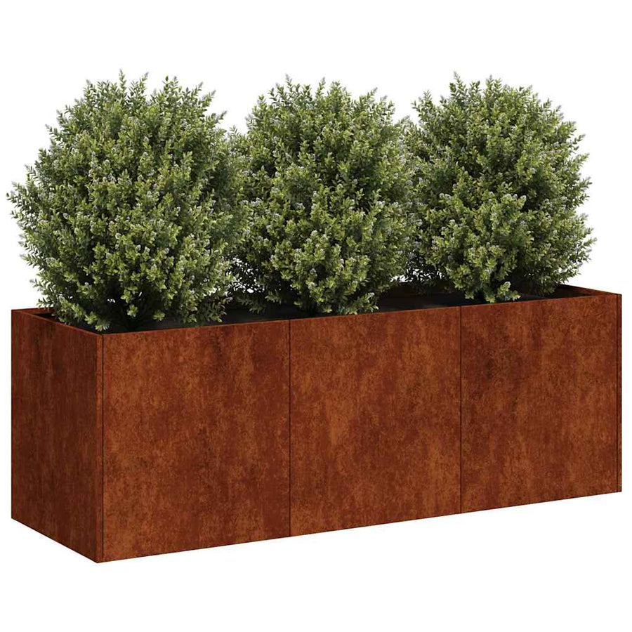 Planter Rusty 120x40x40 cm Weathering Steel