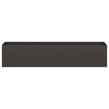 Planter Black 200x40x40 cm Cold-rolled Steel - Top-Down View