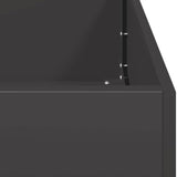 Planter Black 200x40x40 cm Cold-rolled Steel - Close-Up Angle