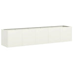 Planter White 200x40x40 cm Cold-rolled Steel