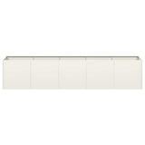 Planter White 200x40x40 cm Cold-rolled Steel