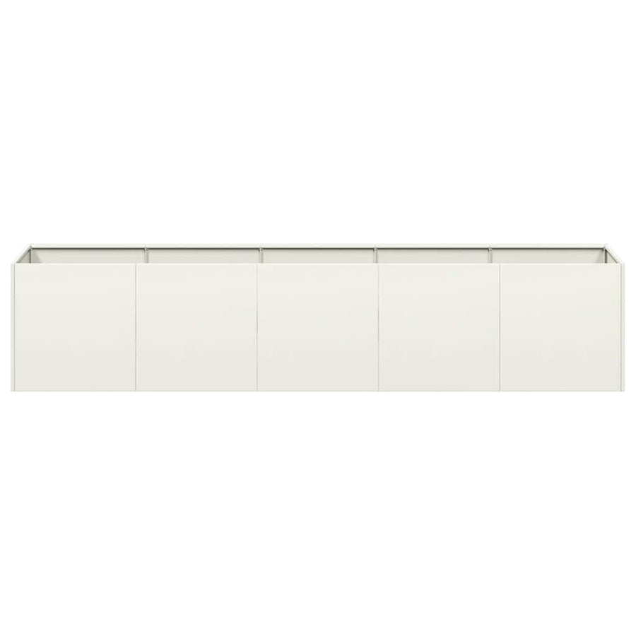 Planter White 200x40x40 cm Cold-rolled Steel