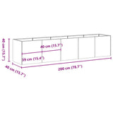 Planter White 200x40x40 cm Cold-rolled Steel