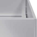 Planter 200x40x40 cm Galvanised Steel - Close-Up Angle