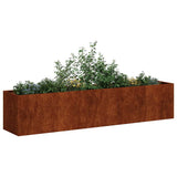 Planter Rusty 200x40x40 cm Weathering Steel