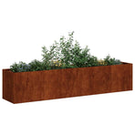 Planter Rusty 200x40x40 cm Weathering Steel