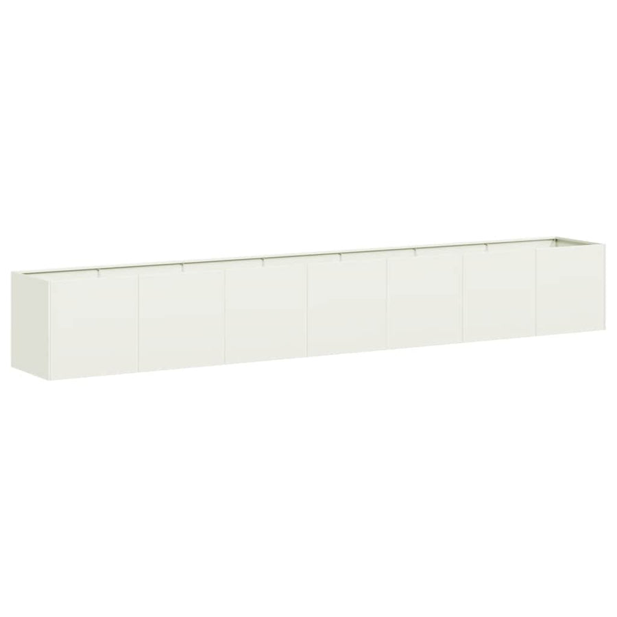Planter White 280x40x40 cm Cold-rolled Steel