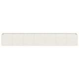 Planter White 280x40x40 cm Cold-rolled Steel - Top-Down View