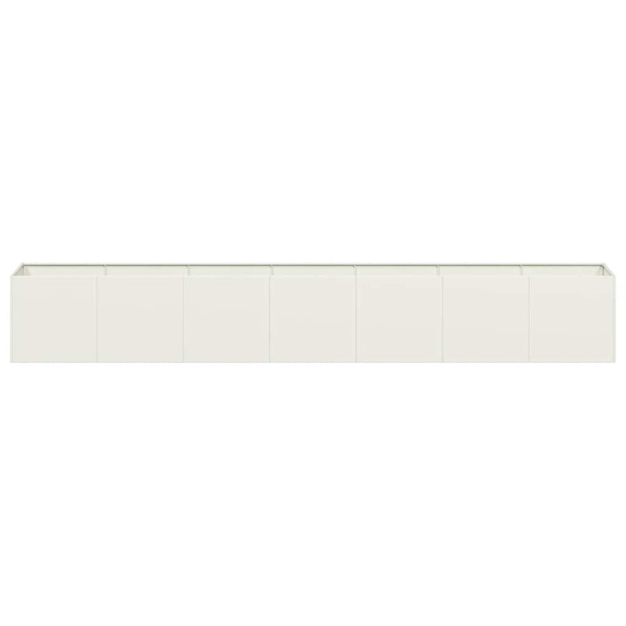 Planter White 280x40x40 cm Cold-rolled Steel