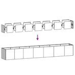 Planter White 280x40x40 cm Cold-rolled Steel