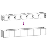 Planter White 280x40x40 cm Cold-rolled Steel - Rear View