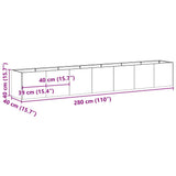 Planter White 280x40x40 cm Cold-rolled Steel - Extra Image