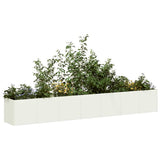 Planter White 280x40x40 cm Cold-rolled Steel