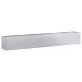 Planter 280x40x40 cm Galvanised Steel - Front View