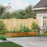 Planter Rusty 280x40x40 cm Weathering Steel - Side View