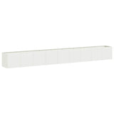 Planter White 360x40x40 cm Cold-rolled Steel - Front View