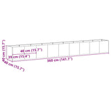 Planter White 360x40x40 cm Cold-rolled Steel - Extra Image