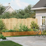 Planter Rusty 360x40x40 cm Weathering Steel - Side View