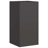 Planter Black 40x40x80 cm Cold-rolled Steel - Front View