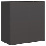 Planter Black 80x40x80 cm Cold-rolled Steel - Front View