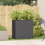 Planter Black 80x40x80 cm Cold-rolled Steel - Side View