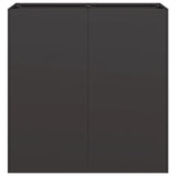 Planter Black 80x40x80 cm Cold-rolled Steel - Top-Down View