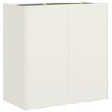 Planter White 80x40x80 cm Cold-rolled Steel - Front View