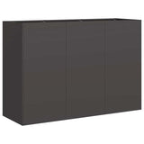 Planter Black 120x40x80 cm Cold-rolled Steel - Front View