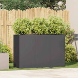 Planter Black 120x40x80 cm Cold-rolled Steel - Side View
