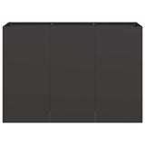 Planter Black 120x40x80 cm Cold-rolled Steel - Top-Down View