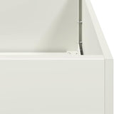 Planter White 120x40x80 cm Cold-rolled Steel - Close-Up Angle
