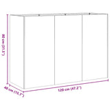 Planter White 120x40x80 cm Cold-rolled Steel - Extra Image
