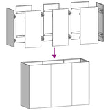 Planter 120x40x80 cm Galvanised Steel - Rear View