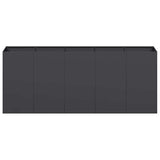 Planter Black 200x40x80 cm Cold-rolled Steel - Top-Down View