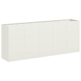 Planter White 200x40x80 cm Cold-rolled Steel - Front View