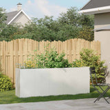 Planter White 200x40x80 cm Cold-rolled Steel - Side View