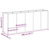 Planter White 200x40x80 cm Cold-rolled Steel - Extra Image