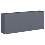 Planter Anthracite 200x40x80 cm Cold-rolled Steel - Front View