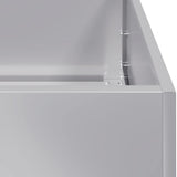 Planter 200x40x80 cm Galvanised Steel - Close-Up Angle