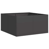 Planter Black 80x80x40 cm Cold-rolled Steel - Front View