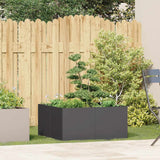 Planter Black 80x80x40 cm Cold-rolled Steel - Side View