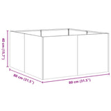 Planter Black 80x80x40 cm Cold-rolled Steel - Extra Image