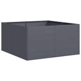Planter Anthracite 80x80x40 cm Cold-rolled Steel - Front View