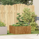 Planter Rusty 80x80x40 cm Weathering Steel - Side View