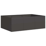 Planter Black 120x80x40 cm Steel - Front View