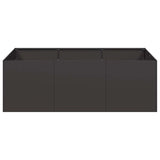 Planter Black 120x80x40 cm Steel - Top-Down View