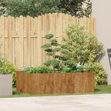 Planter Rusty 120x80x40 cm Weathering Steel - Side View