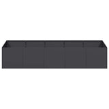 Planter Black 200x80x40 cm Steel - Top-Down View