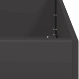 Planter Black 200x80x40 cm Steel - Close-Up Angle